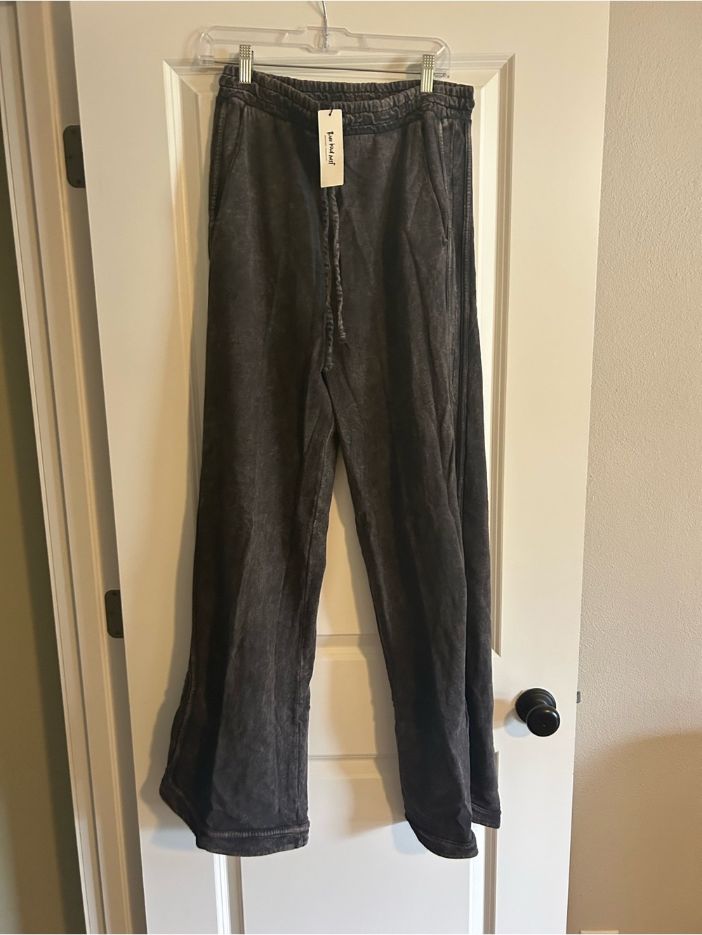 Relaxed Drawstring three birds nest Men's Pants - Charcoal Gray